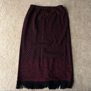 Lennie New York patterned fringed skirt